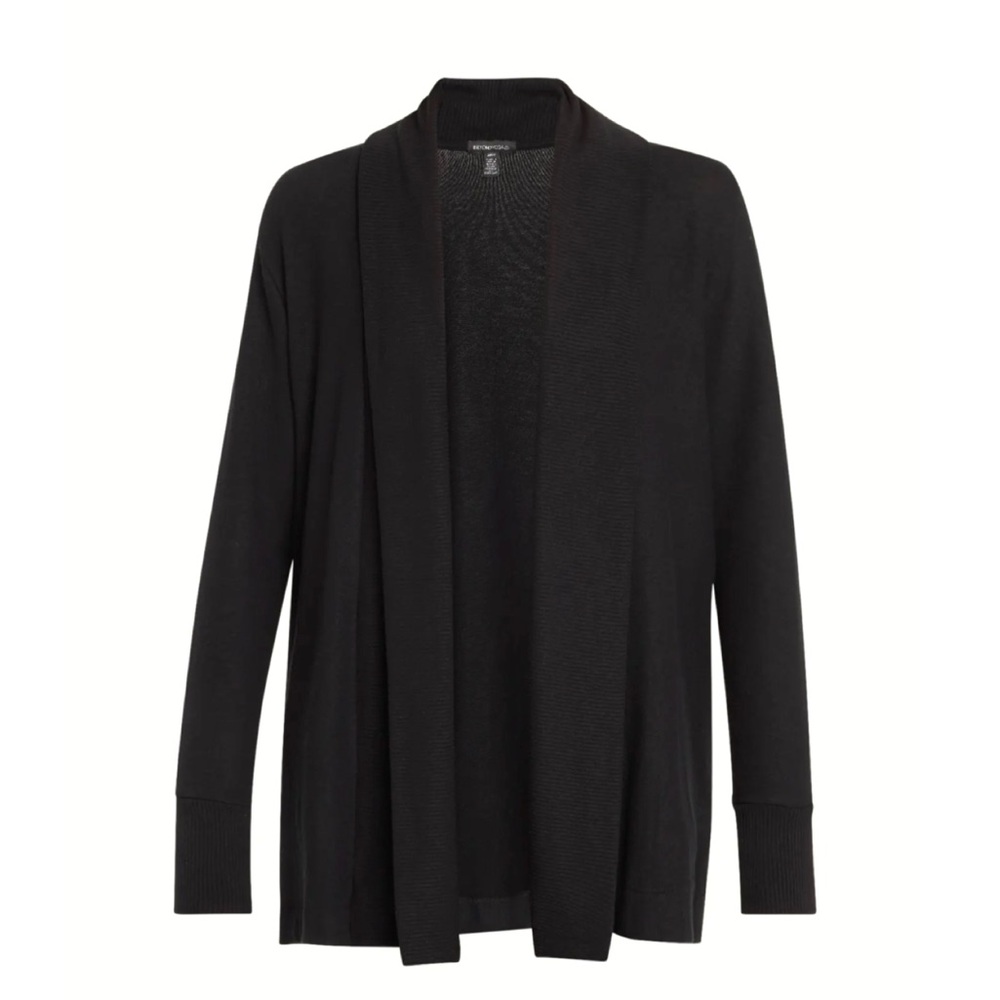 BEYOND YOGA 'Relax Rib' Cardigan in Black